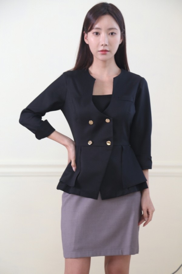 블랙금장러플투버튼