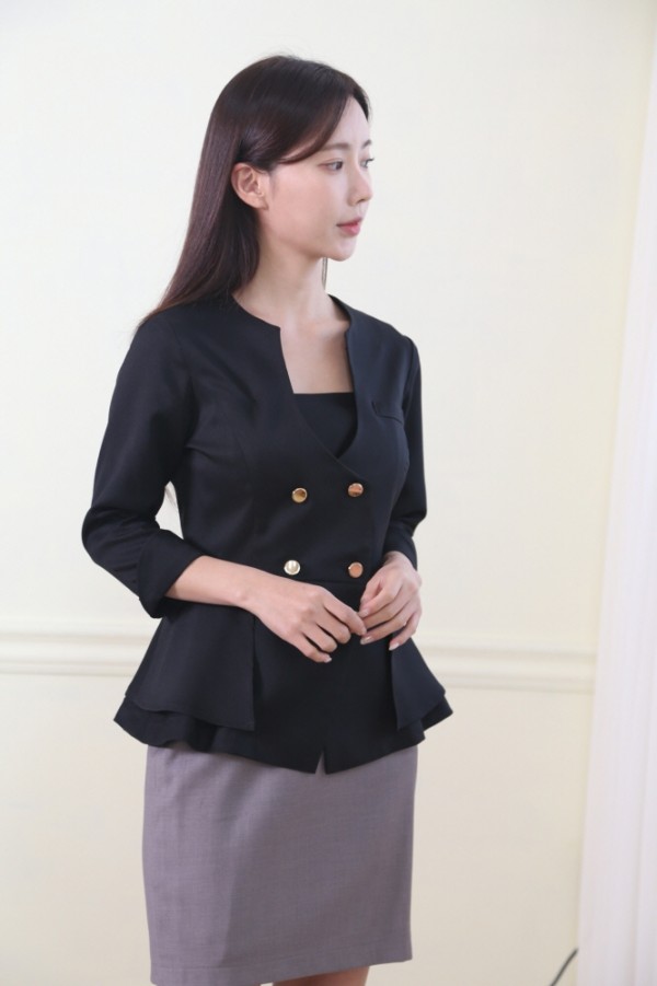 블랙금장러플투버튼